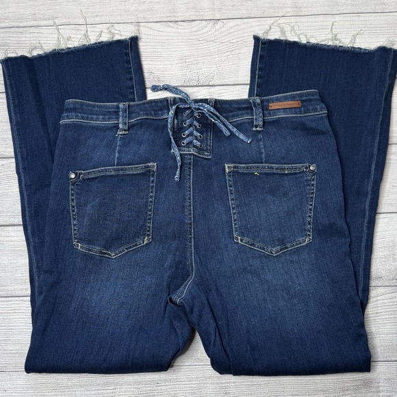 Anthropologie Denim - Anthropologie Pilcro Letterpress The Script Tie Back Cropped Bootcut Jeans 32